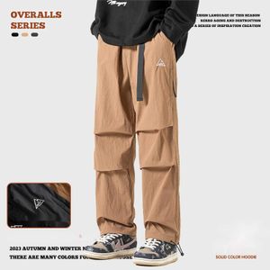 Pantalon de travail décontracté pour hommes, tendance, automne 2023, sangle Harlan, pantalon court ample, jogging