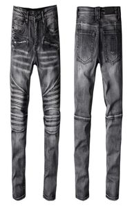 Mentier pour hommes tendances en jeans Fashion Fit Ajustement en détresse du biker de denim pour hommes Design Jeans Hip Hop Women Jogger Pants4352464