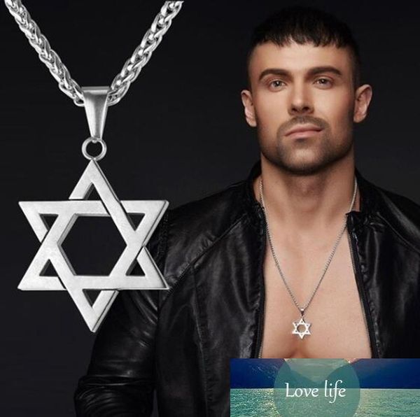 Trendy Mogen David Star Pendentif Israël Chaîne en métal juif Collier Bijoux