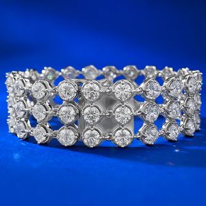 Trendy Moissanite Diamond Bangle Armband 100% Echt 925 Sterling zilveren Bruiloft Armbanden Voor Vrouwen Mannen Engagement Sieraden Gift