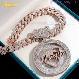 Bijoux Moissanite à la mode en argent Sterling 925, chaîne cubaine glacée personnalisée, pendentif Hip Hop, collier pendentif Moissanite