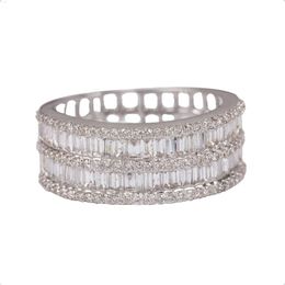 Trendy nieuwe collectie massief 18k witgoud Gifting Fine Jewelry Natural Baguette Diamond Eternity Band Ring Fabrikant Leverancier