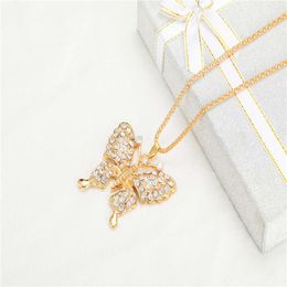 Chaîne de pull papillon exquise et à la mode, nouvelle édition coréenne simplifiée en alliage de Zinc plaqué diamant, accessoires de collier