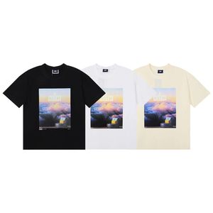Trendy New Kith Limited Sky Sea of Clouds T-shirt de couple décontracté à manches courtes imprimé haute définition pour hommes et femmes en été
