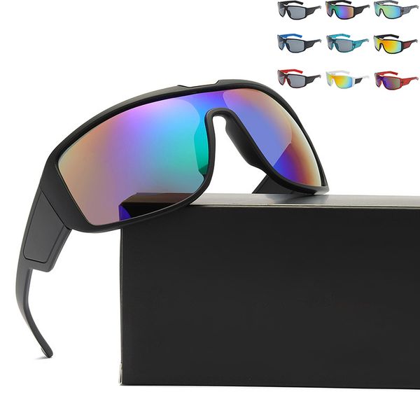 Trendy Outdoor Large Frame de una pieza Gafas de sol para hombre Deportes Ciclismo Gafas de sol Lentes deslumbrantes Gafas QS640 Gafas de sol para hombres 9 colores al por mayor