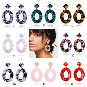 Trendy ovaal acrylafbeelding Dangle oorbellen voor vrouwen geometrische acryl azijnzuur ontwerp drop earring vrouwelijke 2019 sieraden