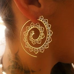 Boucles d'oreilles en spirale ovales tendance exagérées