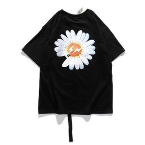 Trendy PEACEMINUSONE G-DRAGON Daisy T-shirts Hombres Mujeres Verano Loose Casual Fashion Peaceminusone Top Tees 210420