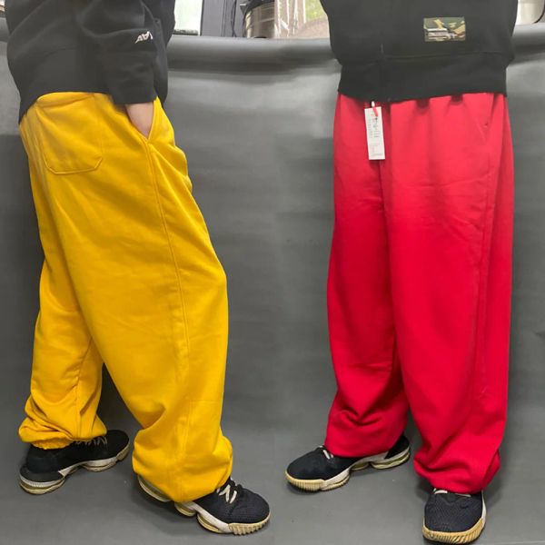 Pantalon de survêtement Hiphop grande taille pour hommes, Streetwear décontracté, Harem, jogging en coton, jambes larges, pantalon de survêtement, danse