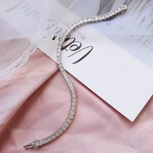 Trendy Princess cut Lab Diamond Bangle Armband 14K Gold Engagement Wedding Armbanden Voor Vrouwen Bruids Hiphop Party Sieraden