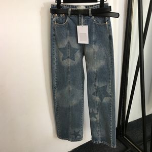 Jean imprimé tendance pour femmes, pantalon en Denim de luxe, ceinture classique, pantalon de styliste, 2 couleurs, pantalon Hip Hop