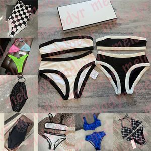 Femmes Sexy Bikini Set Marque Lettre Maillots De Bain Creux Une Pièce Maillot De Bain D'été Vacances Plage Porter