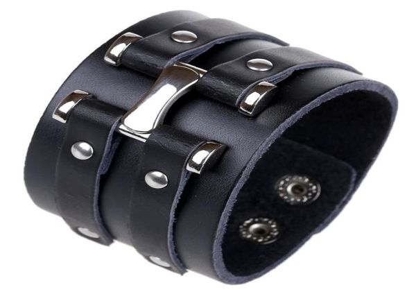 Bracelets Punk Rock tendance pour hommes et femmes, accessoires de Style Hip Hop, PLB011, bracelet tissé en cuir noir, bijoux 9669639