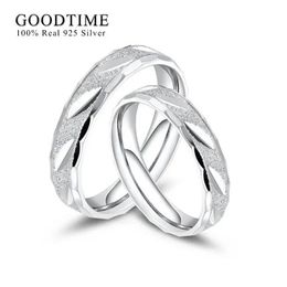 Trendy Pure 100% 925 Sterling Silver Wedding Ring Frosting 1 stuk Egagement Band voor paar jubileum sieraden voor vrouw Man 240530