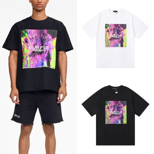 Chemises de marque violette à la tendance designer Streetwear hommes t-shirts d'été Vêtements en coton