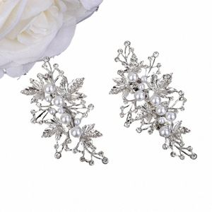 Trendy Rhineste Bridal Hair Clips For Women Sier Wedding Hair Accessies Handmade Pearl Party Headpiece Gold Bride Tiaras N2JD#