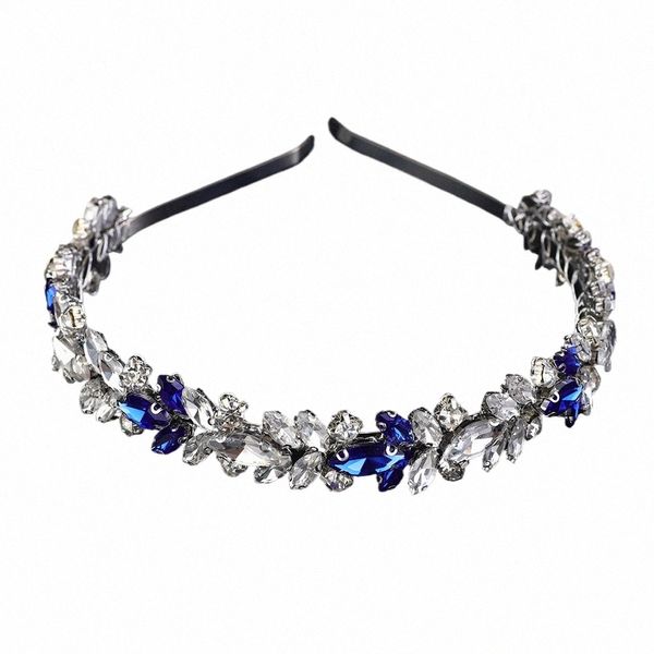 TRENDY RHINSTE BRIDAL COURNIL BAND SIER BLUE MARIAGE HEVEMENT ACTORES BIJOURS MAINS MAINS COILLES PIARAS POUR FEMMES I33X #