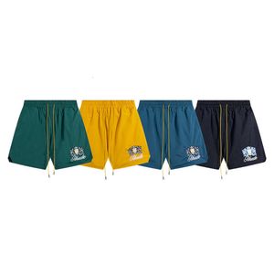 Trendy Rhude Badge geborduurd elastische casual shorts voor mannen en vrouwen High Street Beach Sports Capris