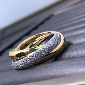 Anillos de anillo de moda para mujeres anillos de diseño Anillo de amor de acero inoxidable oro plata rosa negro joyería de moda tricíclica anillo para hombre Joyería al por mayor