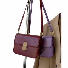 Sac à bandoulière de selle à la mode Femmes PU Sac à bandoulière en cuir Simple Solide Couleur Flap Menger Sac Designer Sacs à main Pochette Bolsos Y8Oj #