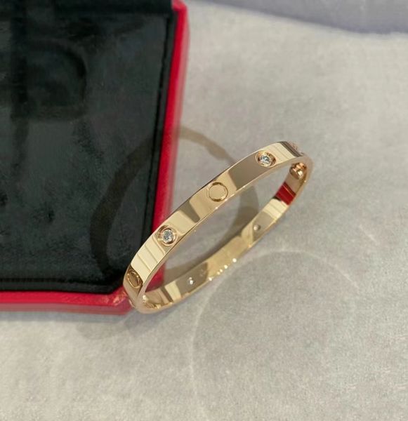Pulsera de tornillo de moda clásica pulsera de oro de 18k con pulsera de uñas de diamantes con joyería de diseño de pulsera de destornillador para hombres series de amor de alta calidad