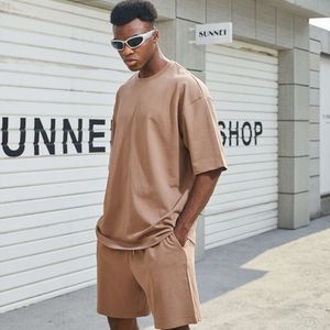 Ensemble tendance |T-shirt à manches courtes en coton pur de haute qualité Ensemble de correspondance, set en deux pièces décontractées d'été pour hommes et femmes