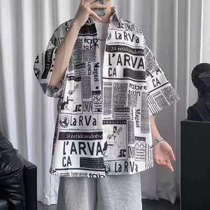 Trendy shirt Instagram mollig plus extra grote losse casual korte mouwen zomerse heren mode -trend knap