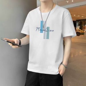 Trendy T-shirt met korte mouwen voor mannen 2024 Nieuwe zomer Koreaanse versie los passende student trendy round nek casual boy i ns