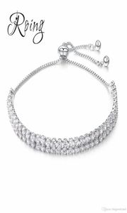 Trendy zilver CZ Crystal Tennis Bracelet Zirkoon Bracelet Bangle kettingen voor vrouwen bruiloft mode sieraden charmante armband ds5322509040