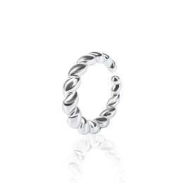 Trendy eenvoudige hennep touwvorm Ring voor vrouwen Fashion Ladies S925 Sterling Silver verstelbare juwelen Verjaardagsfeestje Gift