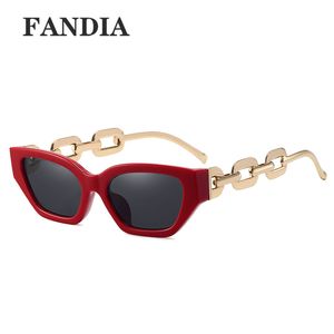 Trendy Klein Frame Zonnebril Gepersonaliseerde Keten Zonnebril Benen Trendy Street Sun Shirting Sunglasses