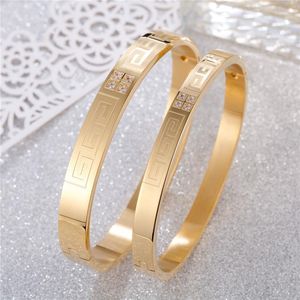 Bracelet tendance en acier inoxydable pour femmes et hommes, couleur or jaune, or Rose, amoureux des filles, bijoux à la mode, accessoire 262P