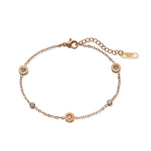 À la mode en acier inoxydable Rome 5 pièces CZ cristal bracelets porte-bonheur pour femmes filles plage chaîne lien Bracelet bijoux G1026