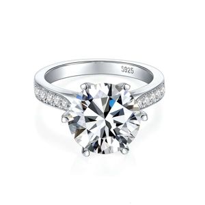 Anillos de compromiso de diamante creados en laboratorio, joyería fina de plata de ley a la moda, anillo de boda de moissanita de 2 quilates