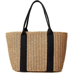 Trendy Straw Women Tote Sac Luxury Designer Hands Sac à main tissé Handmade Travel Shopper Sac Sac de plage décontracté 240424