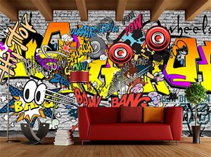 Trendy Street Graffiti 3D Wallpaper Muurschildering Woonkamer Slaapkamer Kinderkamer Achtergrond Home Improvement Een schilderij voor de muur Muurschilderingen Wallpapers