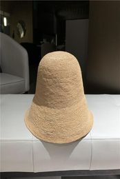 Trendy zonnebrandkap hoed eenvoudige geweven strohoeden ontwerper Temperament Sunshade Fisherman Cap Ladies Outing Caps6235705