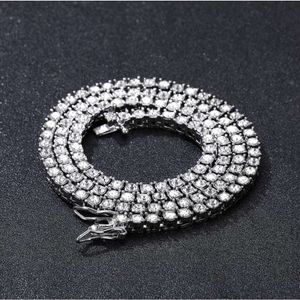 Chaînes de Tennis tendance, bijoux en alliage de diamant incrusté de 4mm, or argent, collier pour hommes et femmes, strass, vente en gros