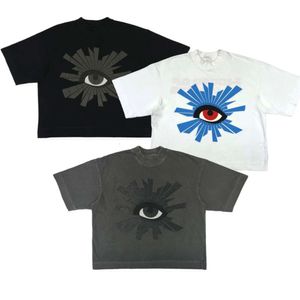 Trendy Truth Eye Foam Print los T-shirt met korte mouwen voor mannen en vrouwen in koppelstijl