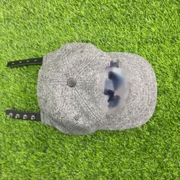 Trendy Unisex Ball Caps Grijze Amerikaanse Baseball Cap Applique Soft Top Verstelbare Platte Rand Cap