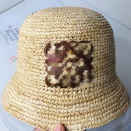 Trendy uniseks bucket hats raffi strohoed handgemaakte geometrische vakantie opvouwbare hoed