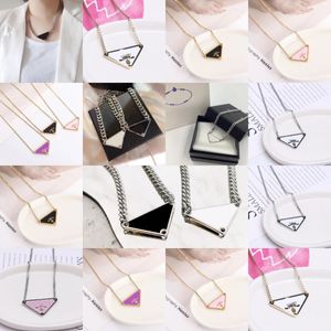 Trendy unisex klassieke hanger ketting minnaar merk designer kettingen voor vrouwen mannen goud sier meisje roestvrijstalen charme bruiloftsfeestje sieraden cadeau