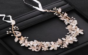 Trendy bruiloft haaraccessoires Gold Rhinestone Crystal Headband Bridal Tiara Wedding Headband Handmade sieraden Accessories6818921