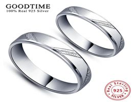 Mariage à la mode Pure 100 925 ACCESSOIRES DE BIJETS STERLING AVOIRS MICRO SCUBS Silver Couple Rings For Women Men2197077