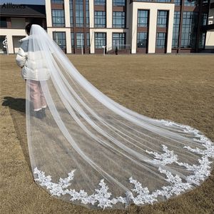 Voiles de mariage en dentelle ivoire blanc à la mode pour mariée avec peigne élégant une couche de tulle longue 3m 3 5m 4m 5m voile de mariée Headpie199Z