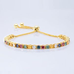 Bracelets pour femmes à la mode plaqué or jaune S925 en argent sterling coloré Moissanite Bracelet chaînes liens pour filles femmes joli cadeau
