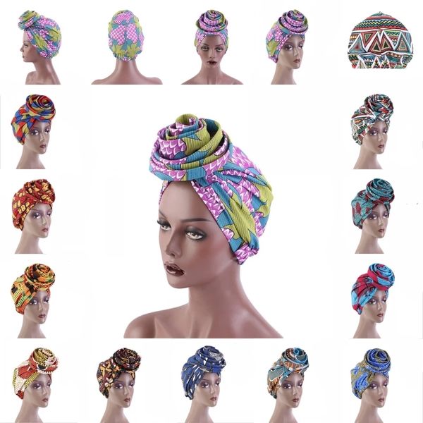 Accessoires de couvre-chef pour femmes à la mode, chapeaux Baotou pour femmes africaines, motifs imprimés africains multicolores, casquettes à fleurs à la mode pour femmes