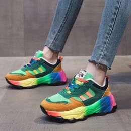 Trendy Dames Sneakers Tennis Veelkleurige Sportschoenen voor Dames Platform Licht Vulcaniseer Vrouwelijke Loopschoenen Vrije tijd 240126