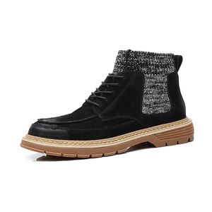 Vêtements de travail à la mode bottes bottines de style britannique pour hommes chaussettes poignets à lacets bottes courtes d'affaires bottes décontractées pour hommes chaussures de fête pour garçons