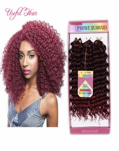 extensiones de cabello rizo de playa tress extensiones de cabello de crochet brasileño cabello trenzado sintético jerry curldeep wave trenzas marley 7601159